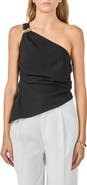 Endless Rose One Shoulder Ruched Asymmetric Hem Top