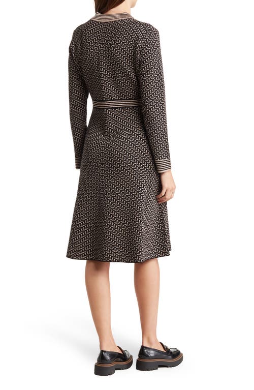 Max Studio Collared Sweater Dress In Black
