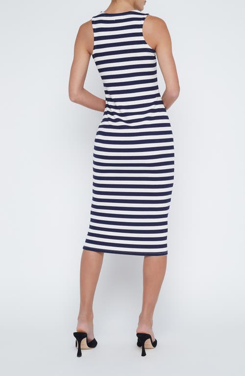 L Agence Nura Sleeveless Midi Dress In Navy/white Stripe
