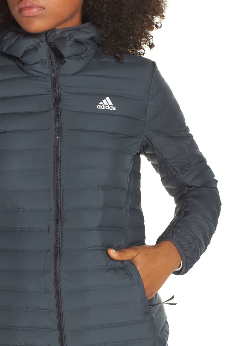 adidas Varilite Water Repellent Hooded 600-Fill-Power Down Jacket, Alternate, color, 