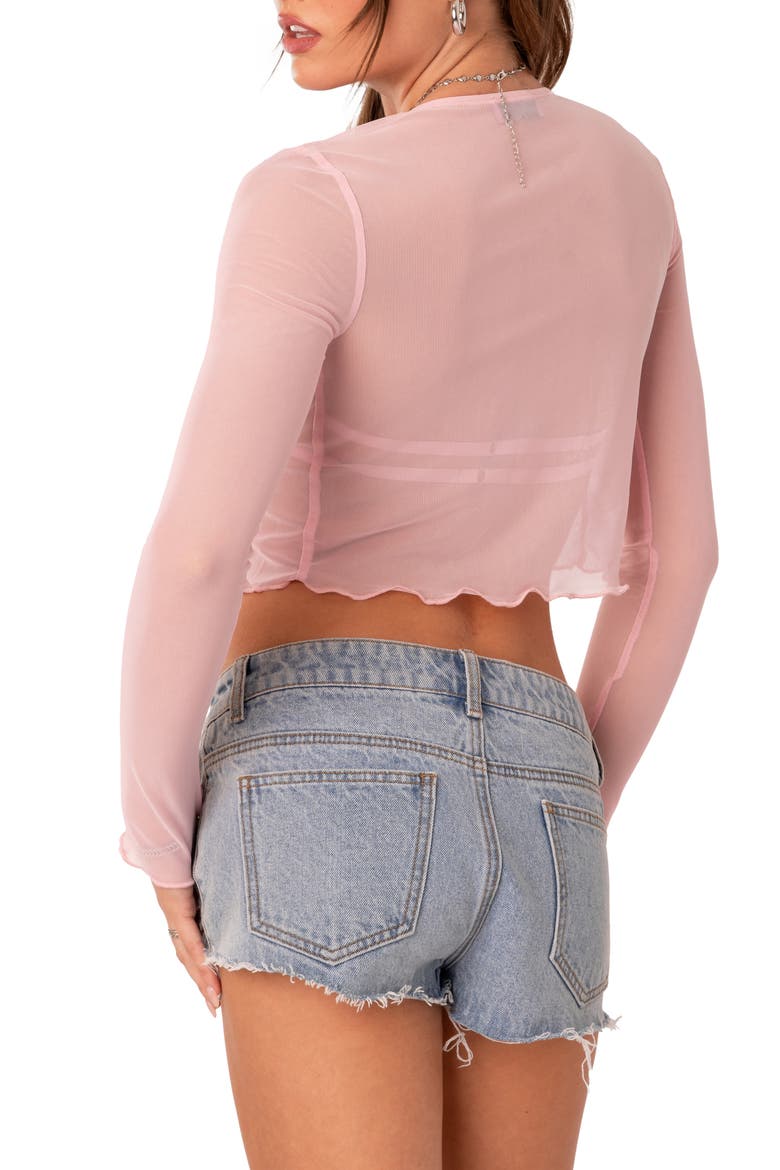 Sheer Mesh Crop Top, Alternate, color, LIGHT-PINK