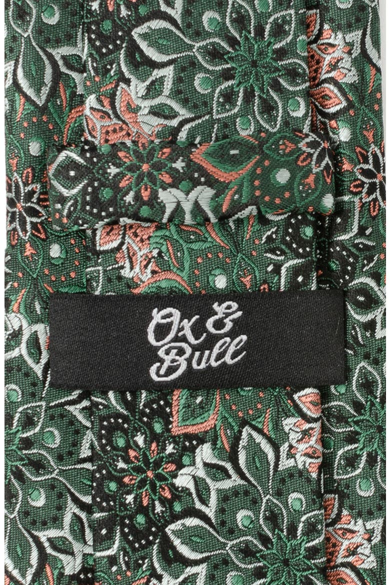 Kaleidoscope Floral Silk Tie, Alternate, color, GREEN/BLACK
