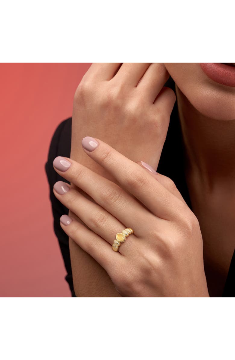 Julianna B. Citrine Oval Beaded Ring Yellow Plated Silver, Alternate, color, Citrine