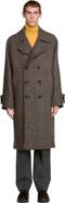 SANDRO Check wool coat