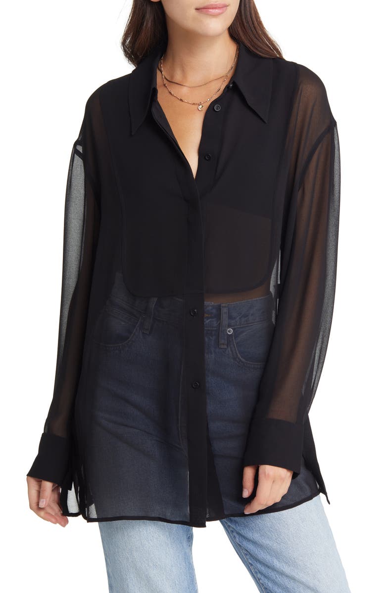 Treasure & Bond Oversize Sheer Blouse, Main, color, 