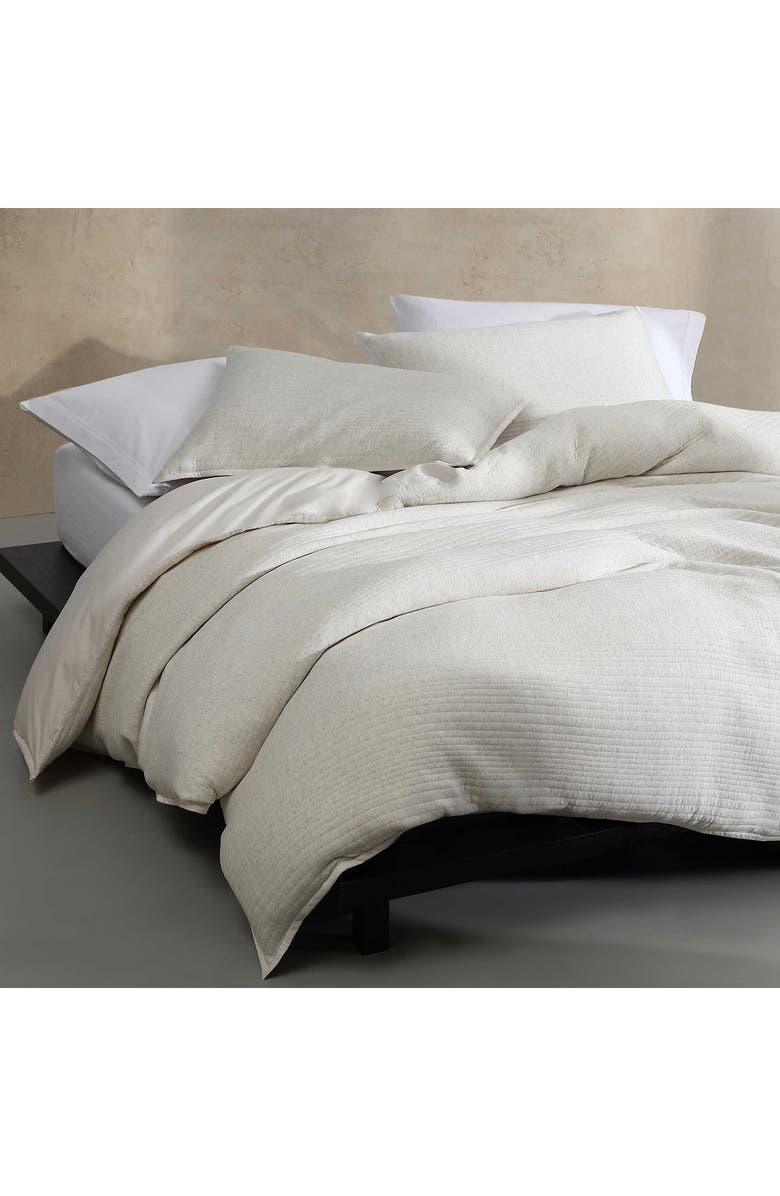 Calvin Klein Mélange Quilted Jersey Duvet Cover & Shams Set, Alternate, color, White