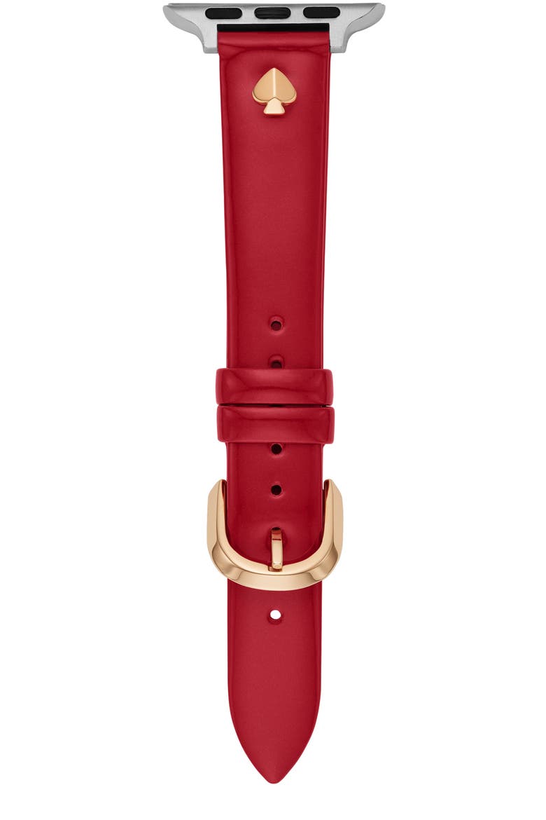 Apple Watch® patent leather band, Main, color, RED