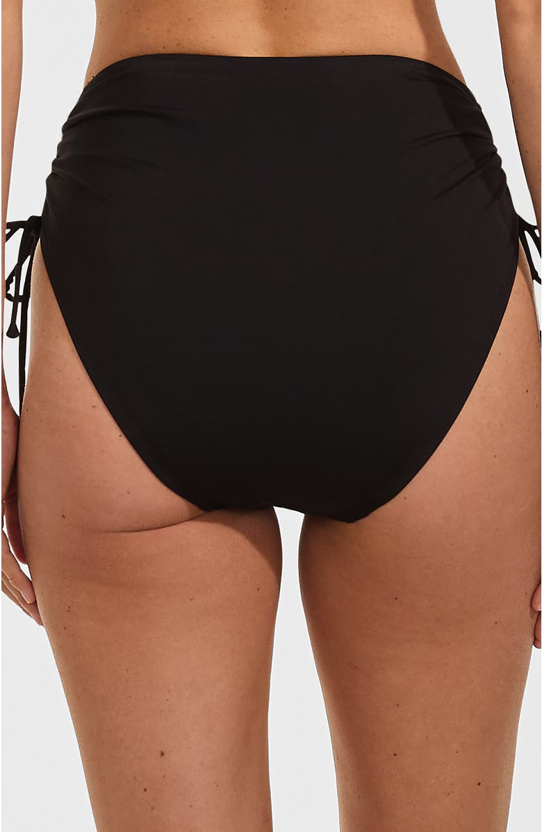 Lands' End Chlorine Resistant Adjustable High Waisted Bikini Swim Bottoms, Alternate, color, Black