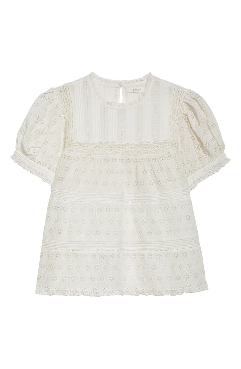 DÔEN Adeline Organic Cotton Eyelet Top, Alternate, color, Salt