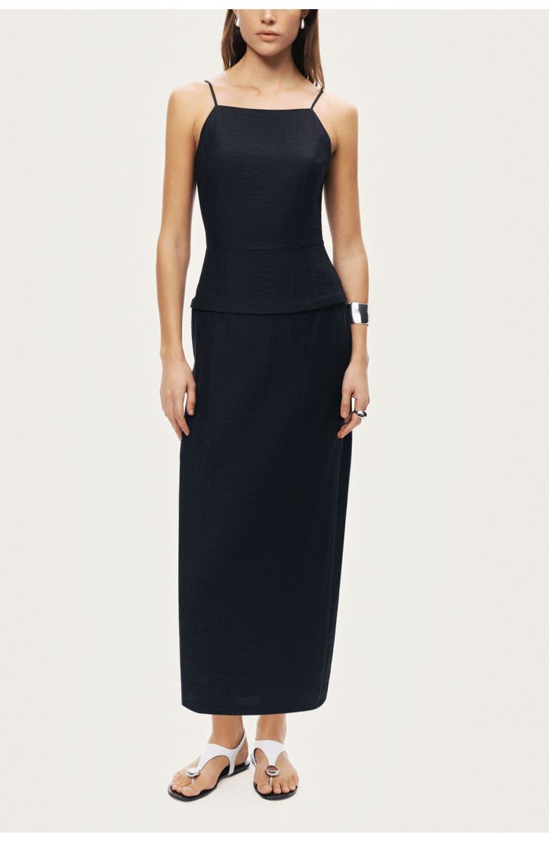 Nocturne Spaghetti Strap Maxi Dress, Main, color, Black