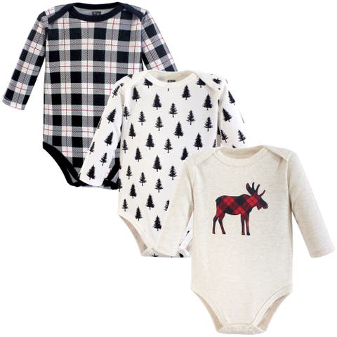 Cotton Long-Sleeve Bodysuits 3-Pack (Baby)