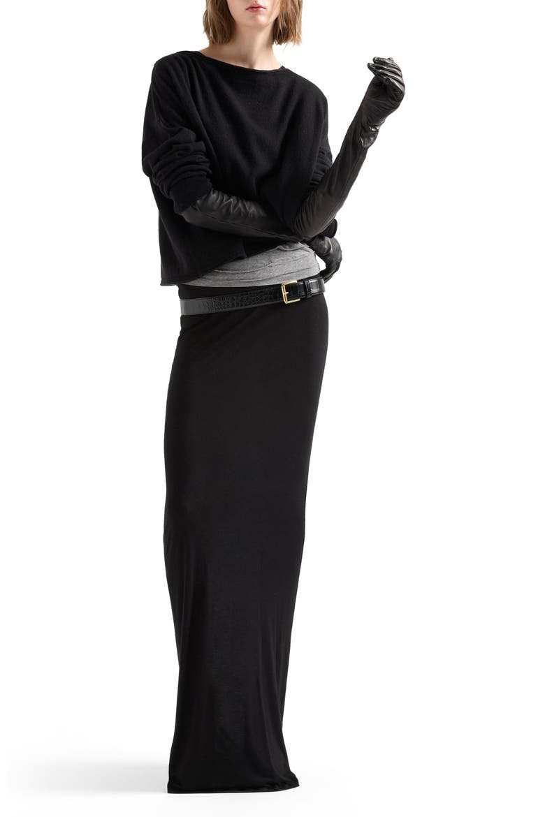 Fitted Long Sleeve Maxi Dress, Alternate, color, VISCOSE SLATE