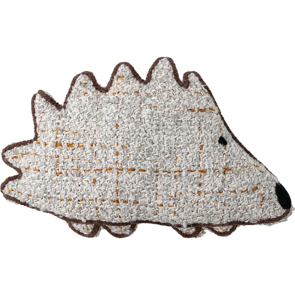 Storied Home Embroidered Hedgehog Shaped Acrylic Boucle Pillow In Gray