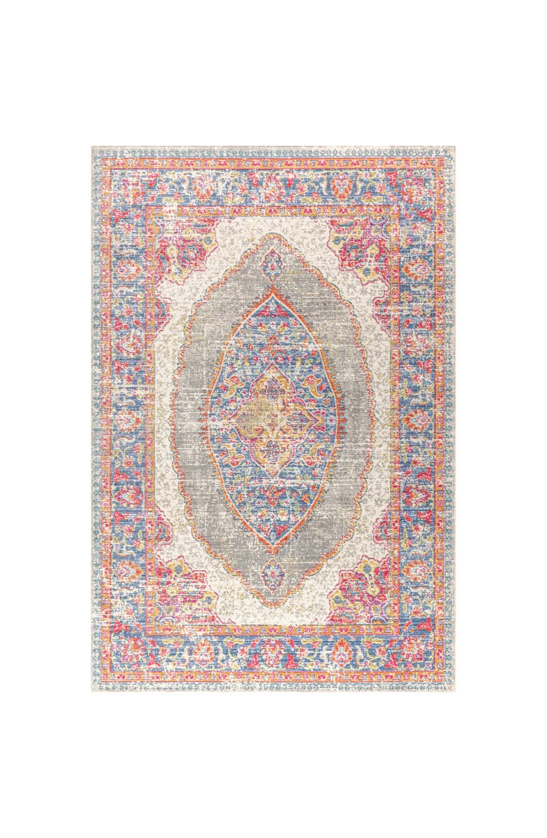 JONATHAN Y Kilia Medallion Area Rug, Main, color, Fuchsia/Mustard/Indigo