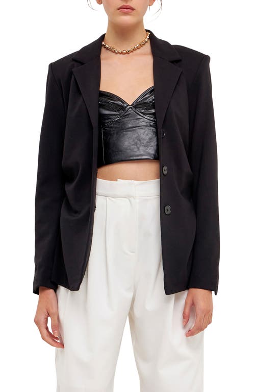 Grey Lab Ruched Blazer In Black