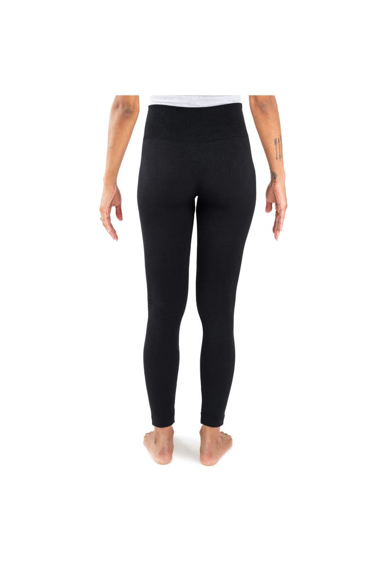 Fleece Lined Leggings - 4" Waistband, Alternate, color, Ebony