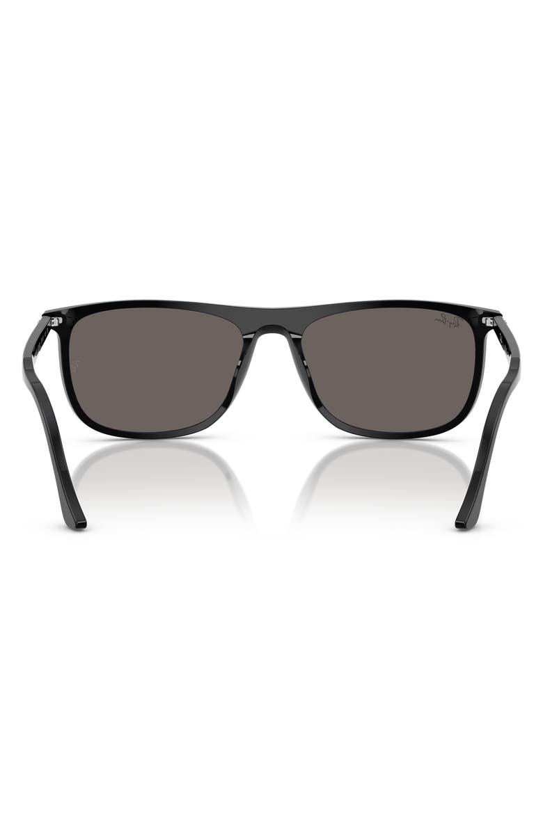 Ray-Ban 58mm Polarized Gradient Square Sunglasses, Alternate, color, Black