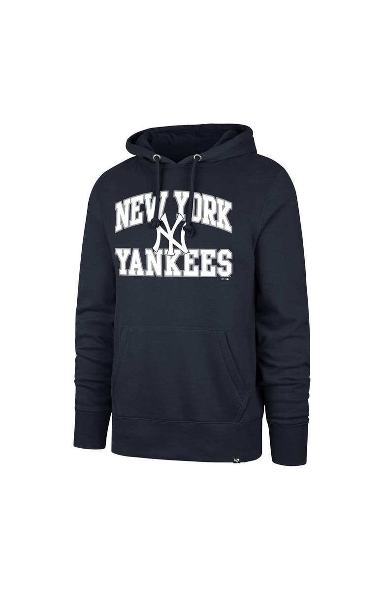'47 Men's '47  Navy New York Yankees Big & Tall Velocity Fleece Pullover Hoodie, Alternate, color, 