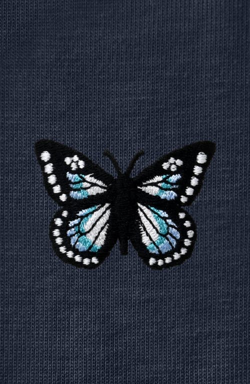 Dalix Butterfly Womens Relaxed Tee In Blue