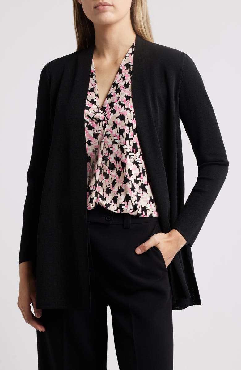 Anne Klein Nappa Open Front Cardigan, Main, color, 