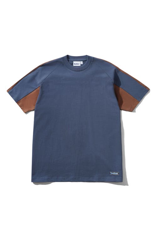 Butter Goods Worldwide Paneled T-Shirt in Denim 