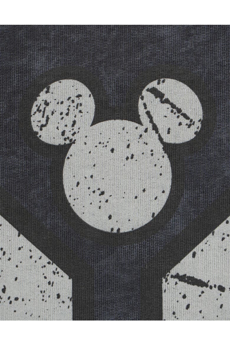 Mickey Mouse Football T-Shirt, Alternate, color, Washed Black Mickey
