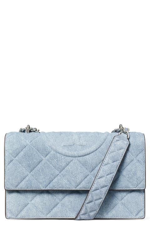 Small Fleming Denim Convertible Shoulder Bag