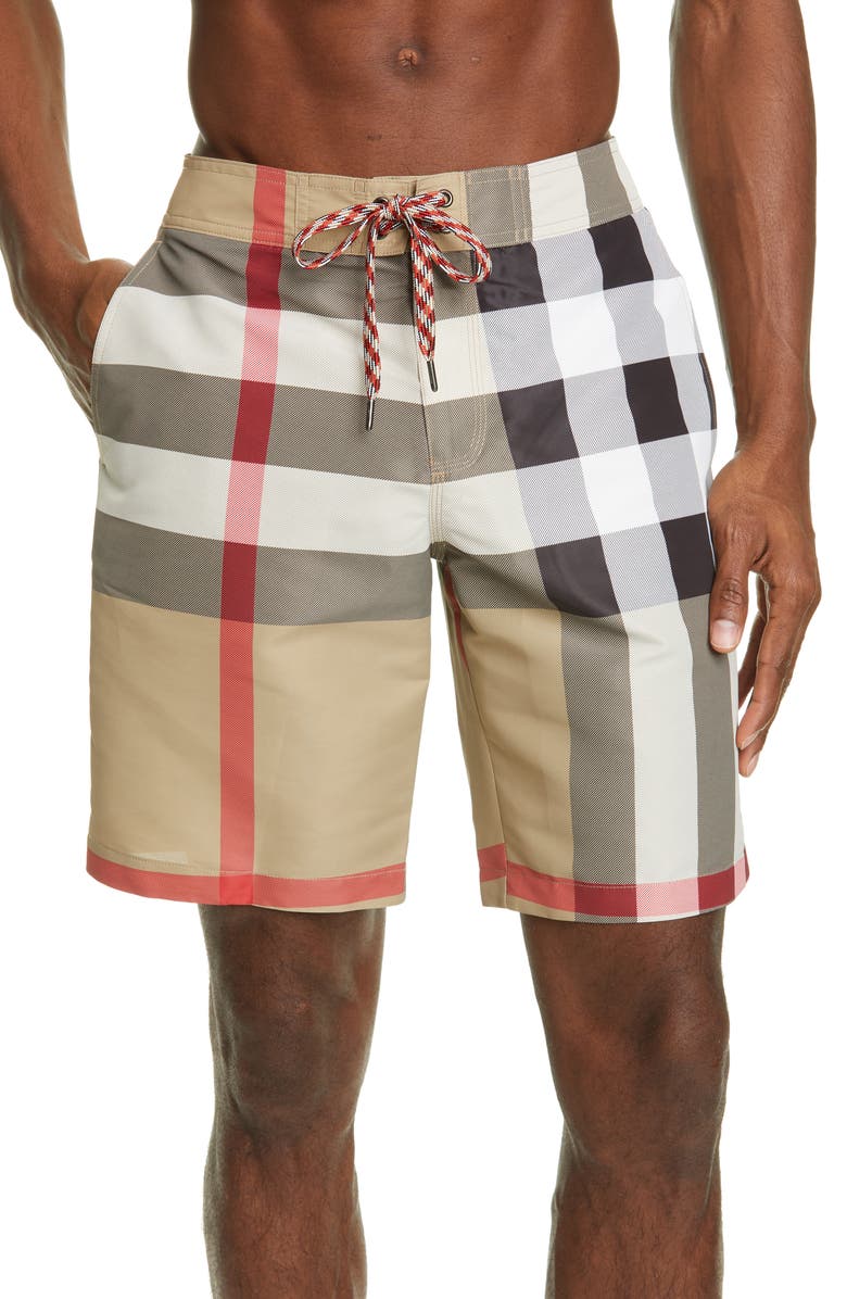 Burberry Breton Check Swim Trunks, Main, color,