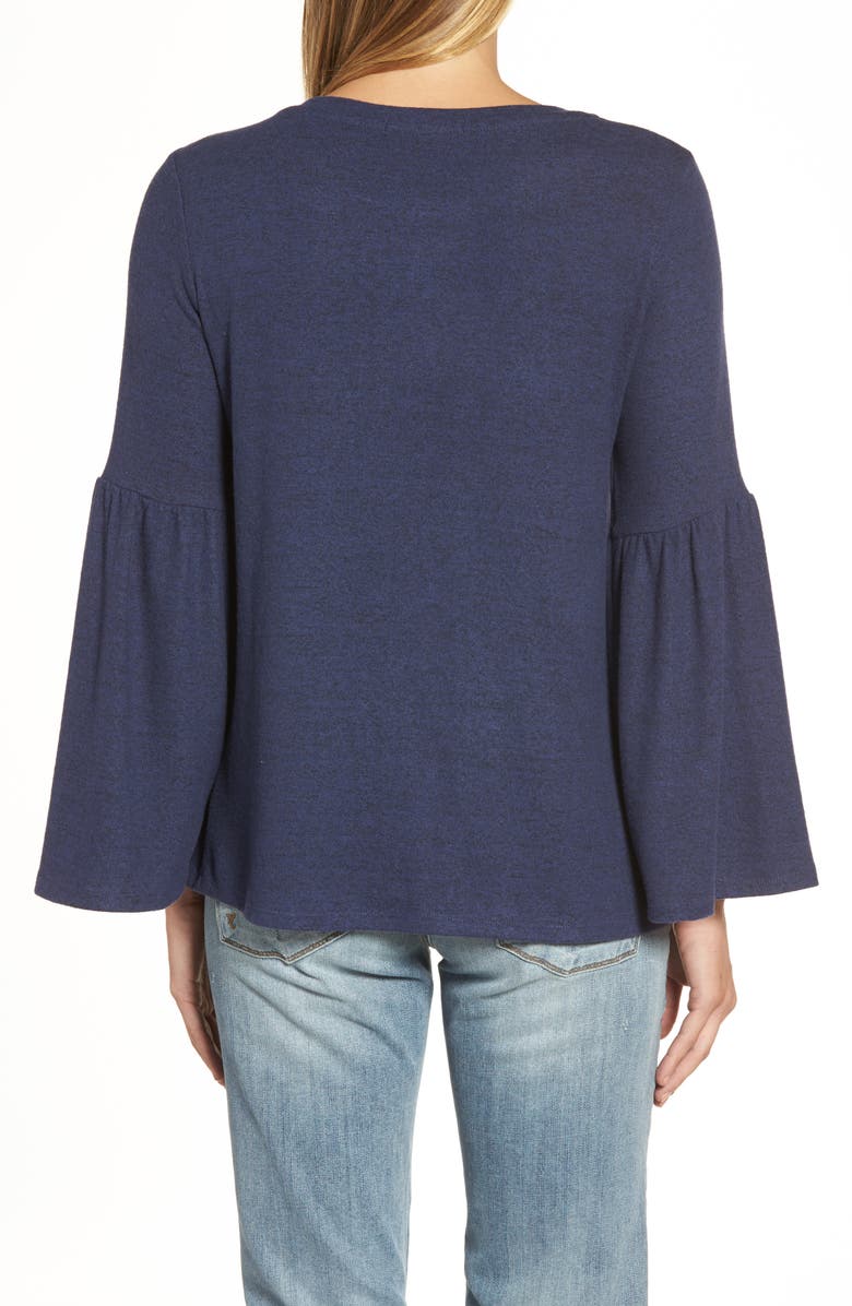 GIBSONLOOK Gibson Bell Sleeve Cozy Fleece Pullover, Alternate, color,