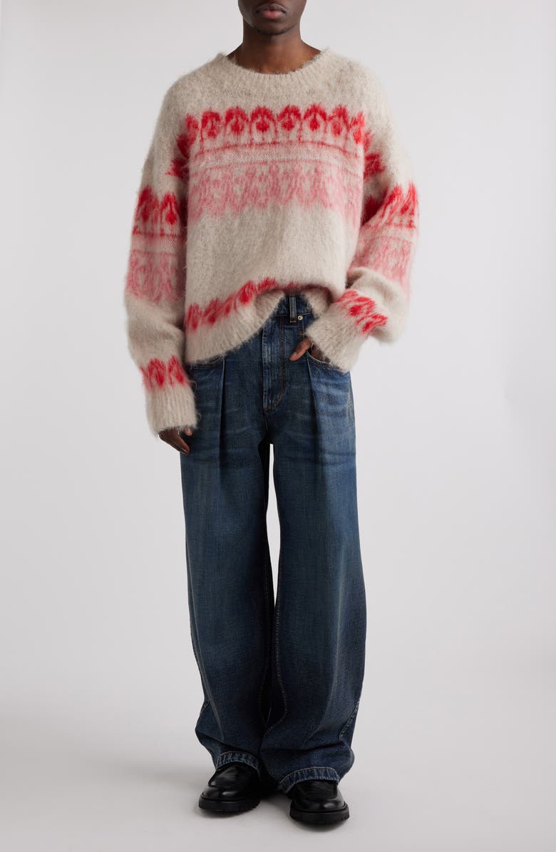 Isabel Marant Dullyth Oversize Wool & Mohair Blend Crewneck Sweater, Alternate, color,