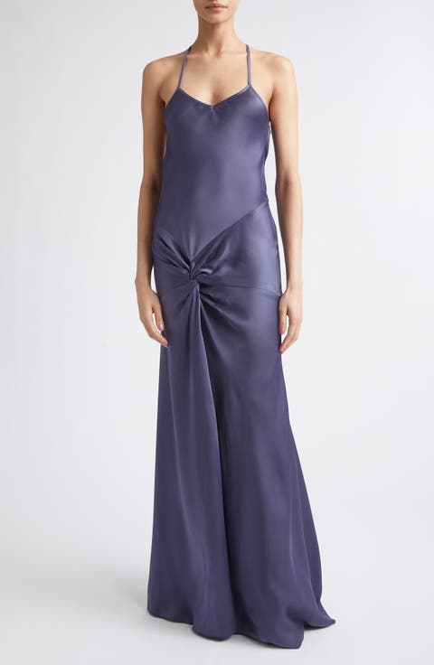 Draped Satin Camisole Gown