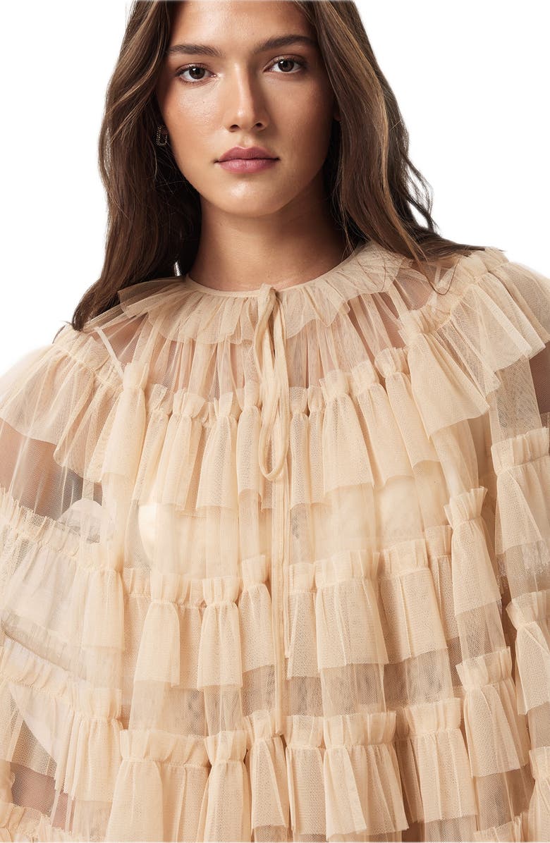 AllSaints Aude Ruffle Cape, Alternate, color, Blush Pink