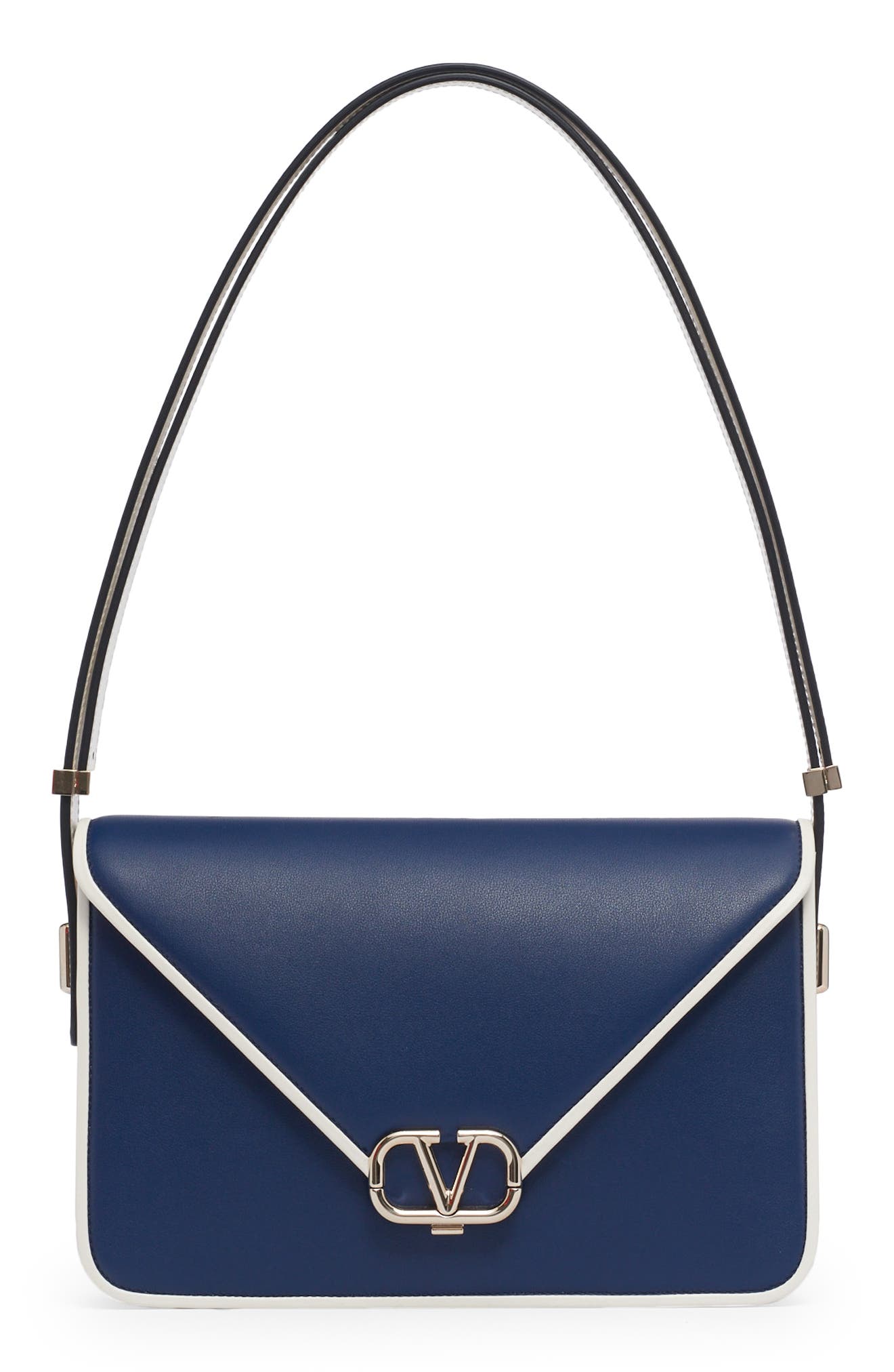 Valentino Garavani VLOGO Envelope Flap Leather Shoulder Bag, Main, color, 