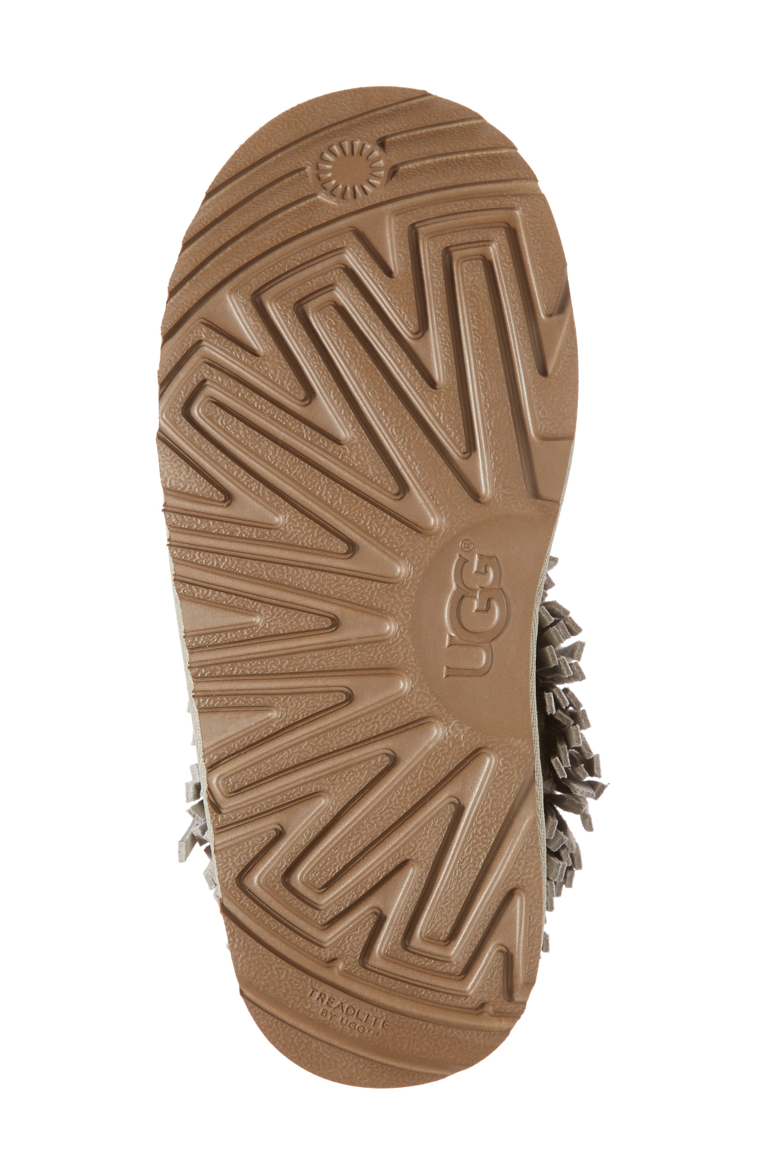 UGG<sup>®</sup> Classic Short II Genuine Shearling Metallic Fringe Bootie, Alternate, color, 
