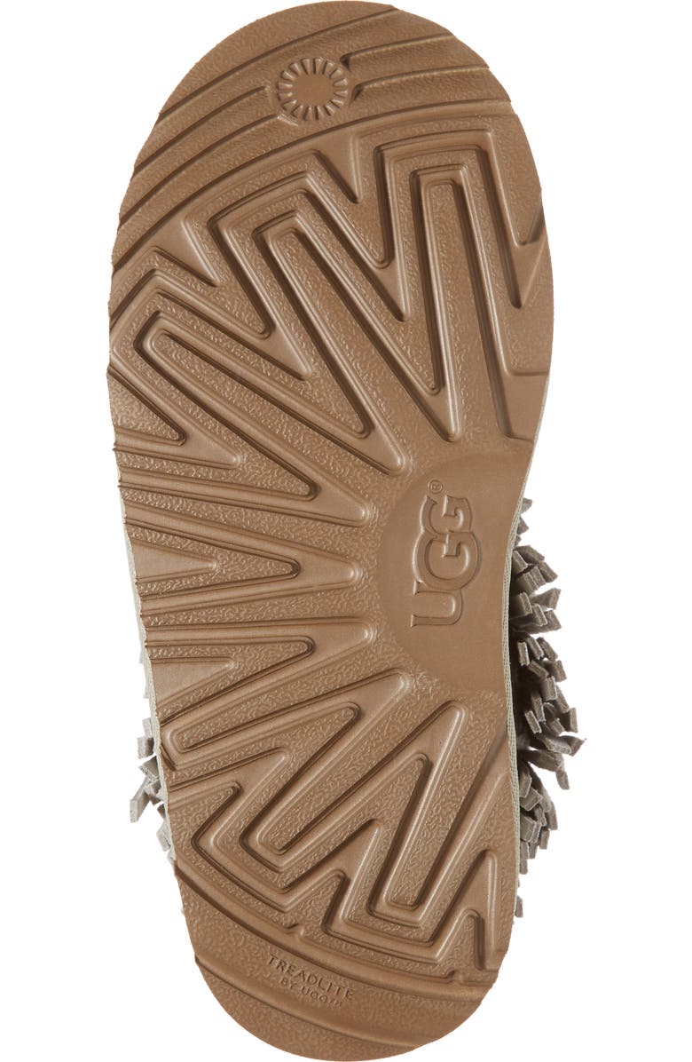 UGG<sup>®</sup> Classic Short II Genuine Shearling Metallic Fringe Bootie, Alternate, color,