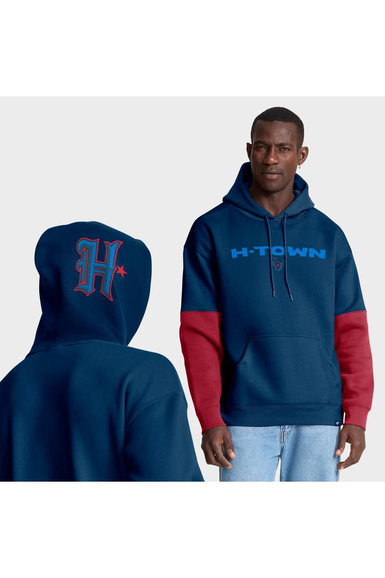 Men's Fanatics Navy Houston Texans Helmet Alt Pullover Hoodie, Main, color, Navy