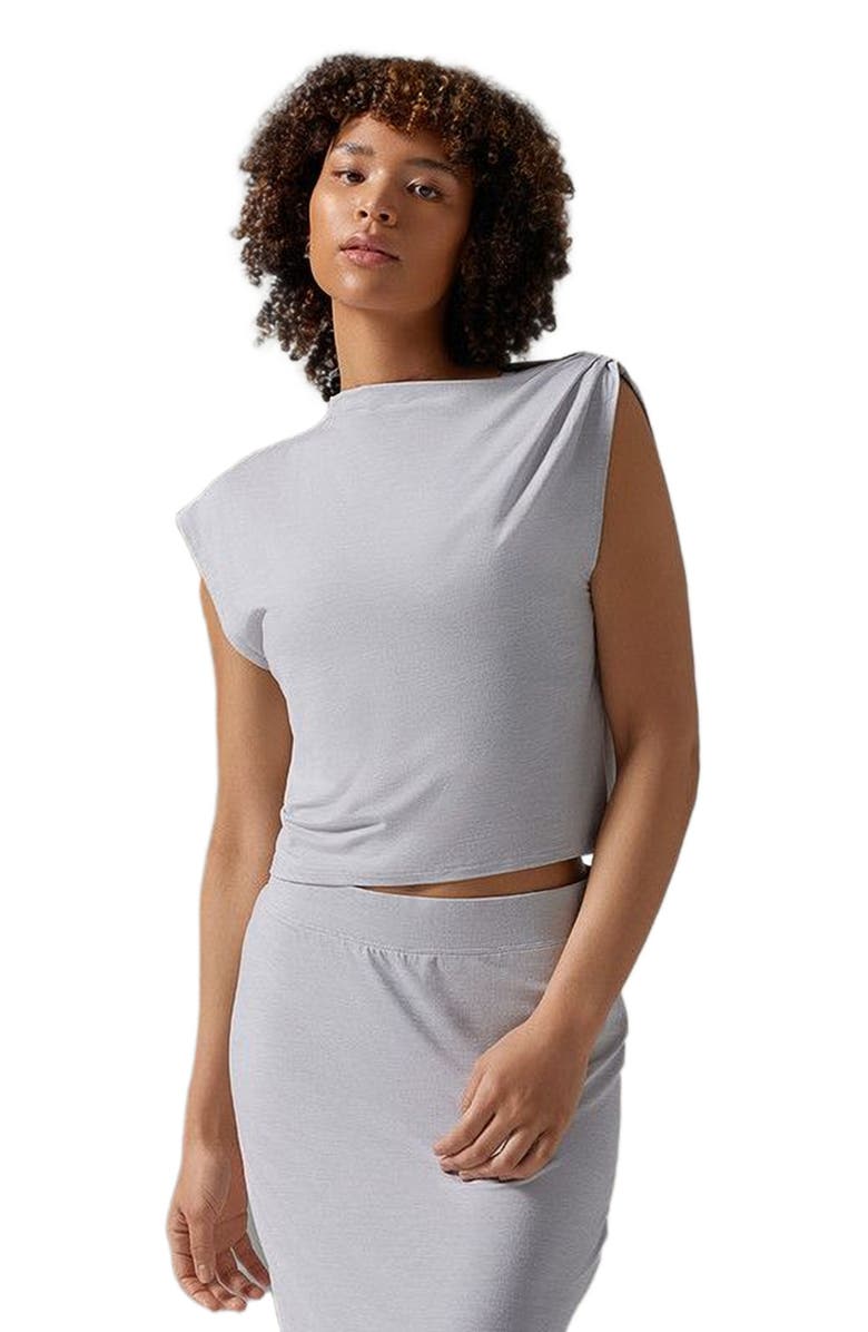 Tavi Brushed Tec Knit Asymmetrical Tee, Alternate, color, Ash