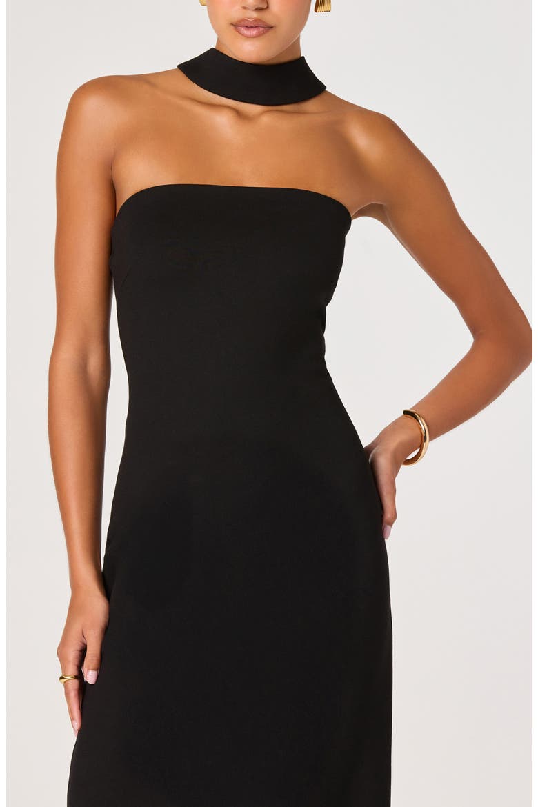 Thiala Midi Dress, Alternate, color, BLACK