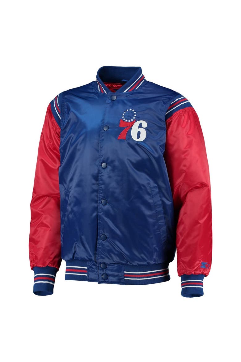 STARTER Men's Starter Royal/Red Philadelphia 76ers The Enforcer Varsity ...