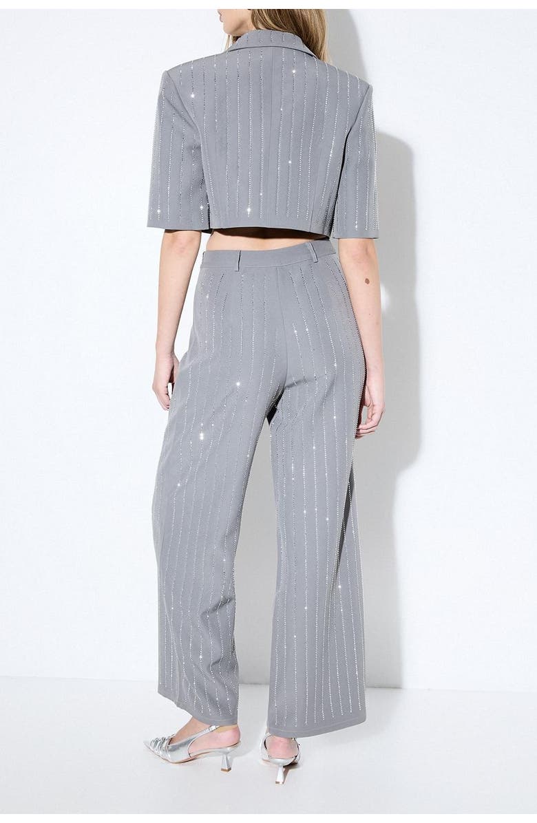 MissPap Premium Embellished Straight Leg Pants, Alternate, color, Grey