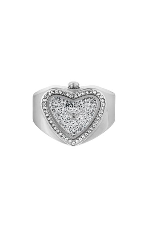 Mini Quartz Heart Ring Watch