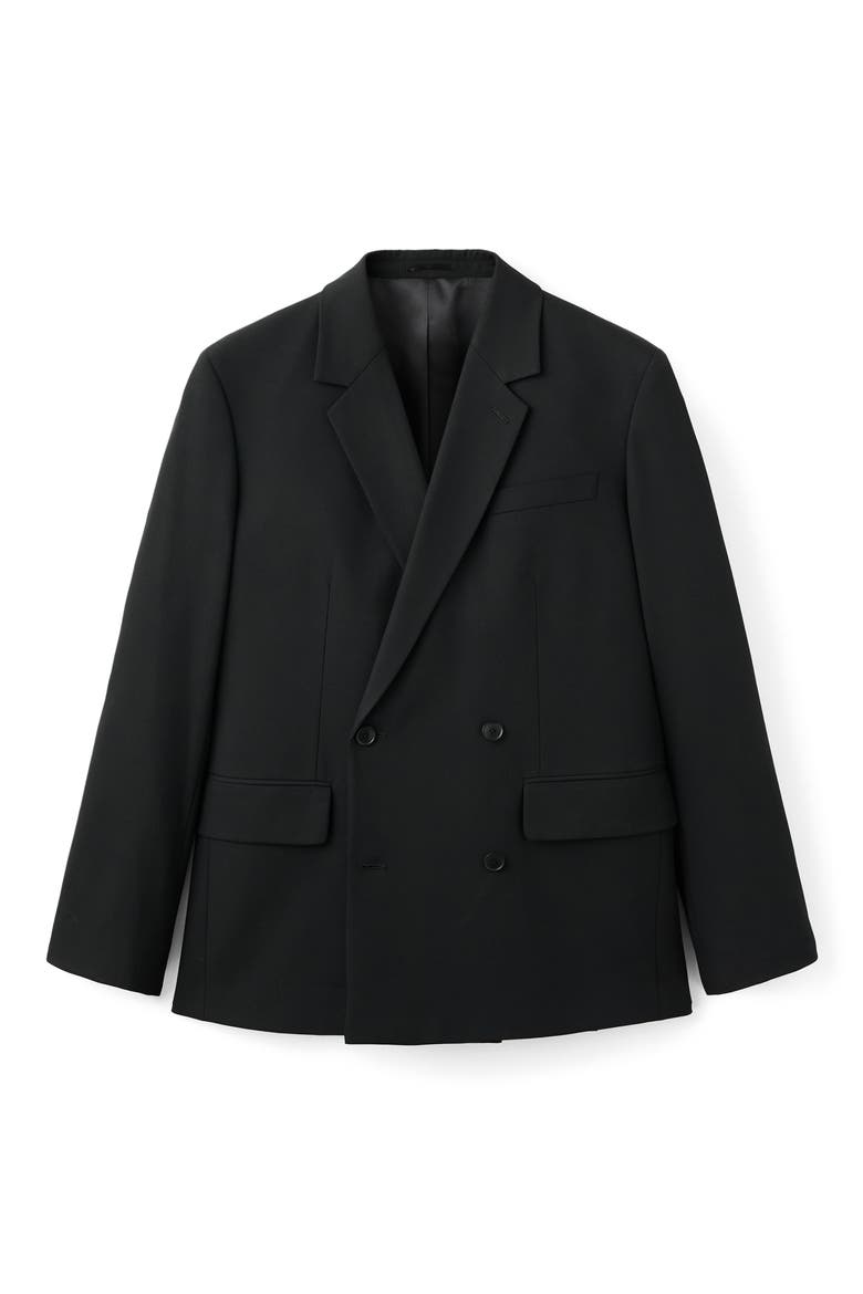 Boston Double Breasted Blazer, Alternate, color, BLACK