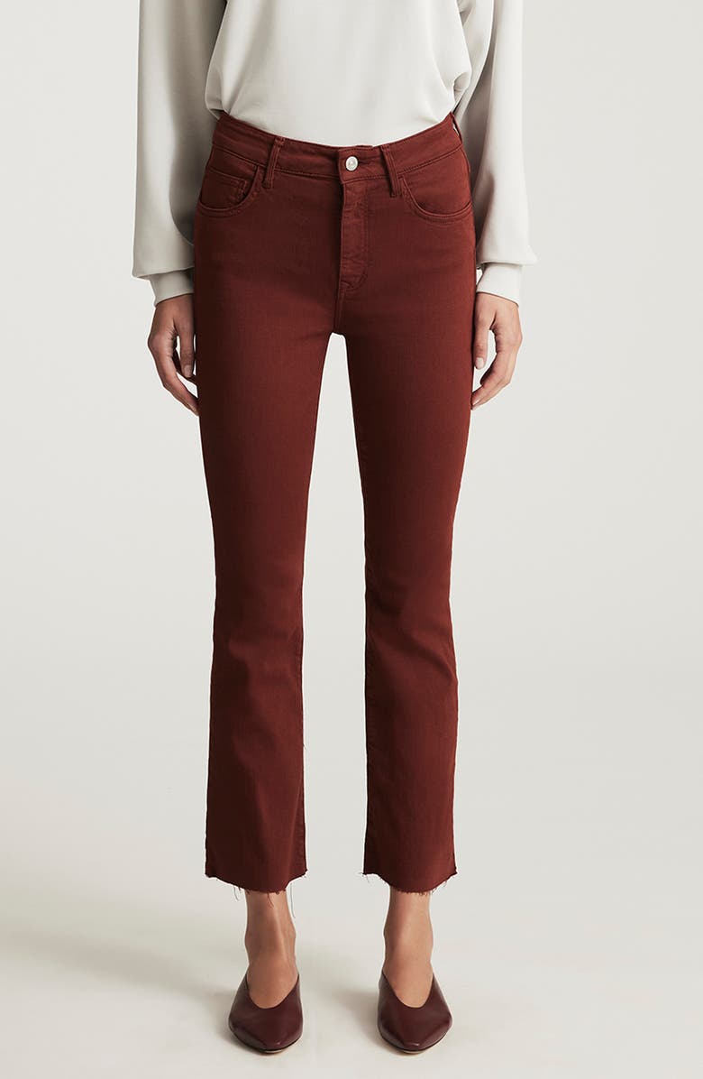 Mavi Jeans Anika High Waist Raw Hem Crop Flare Jeans, Main, color, Andorra Flex Blue