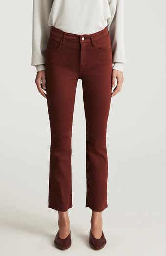 Anika Mid Waist Raw Hem Crop Flare Jeans
