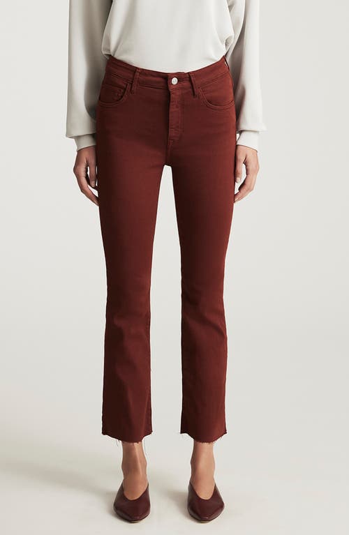 Mavi Jeans Anika High Waist Raw Hem Crop Flare Jeans In Brown