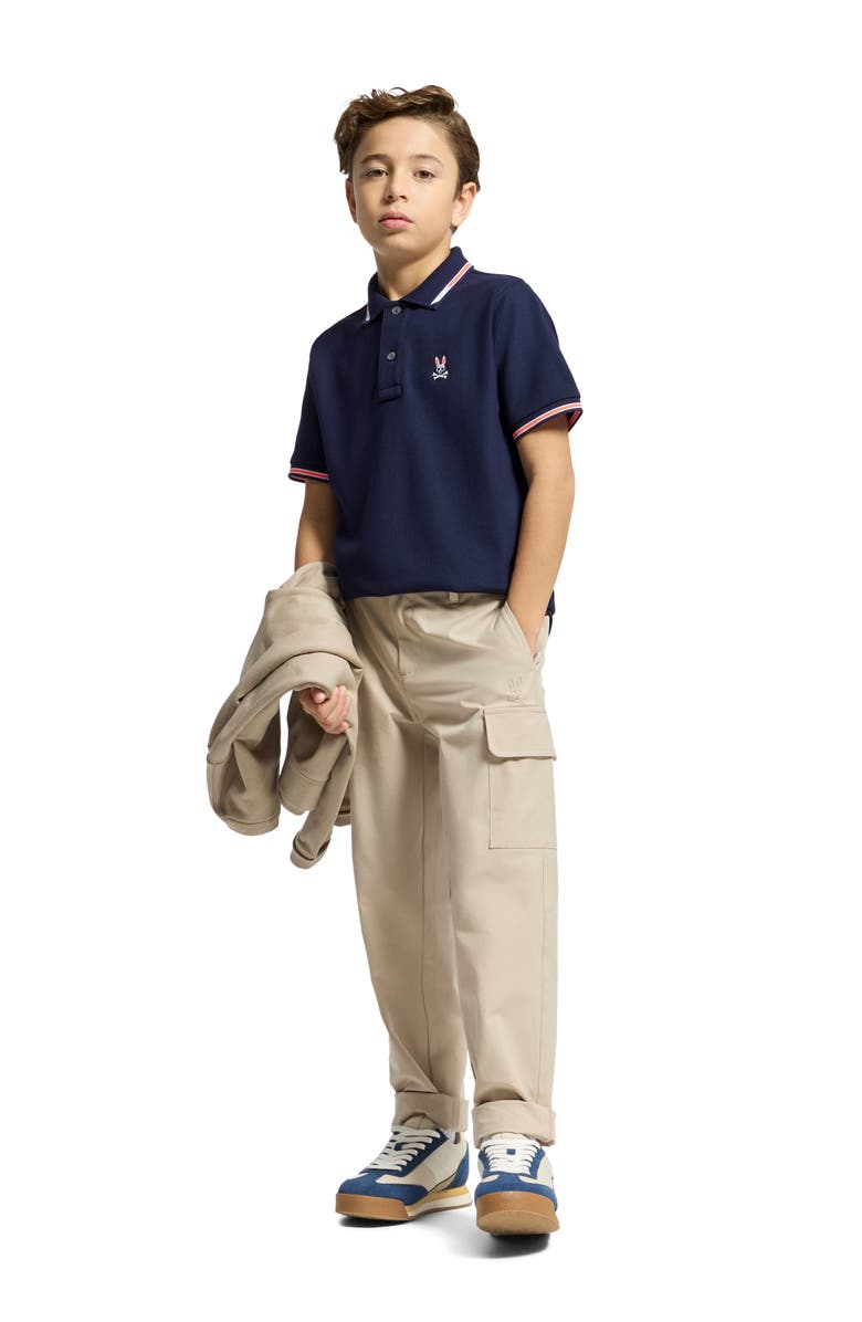 Psycho Bunny Kids' Stirling Pique Cotton Polo, Alternate, color, Evening Blue