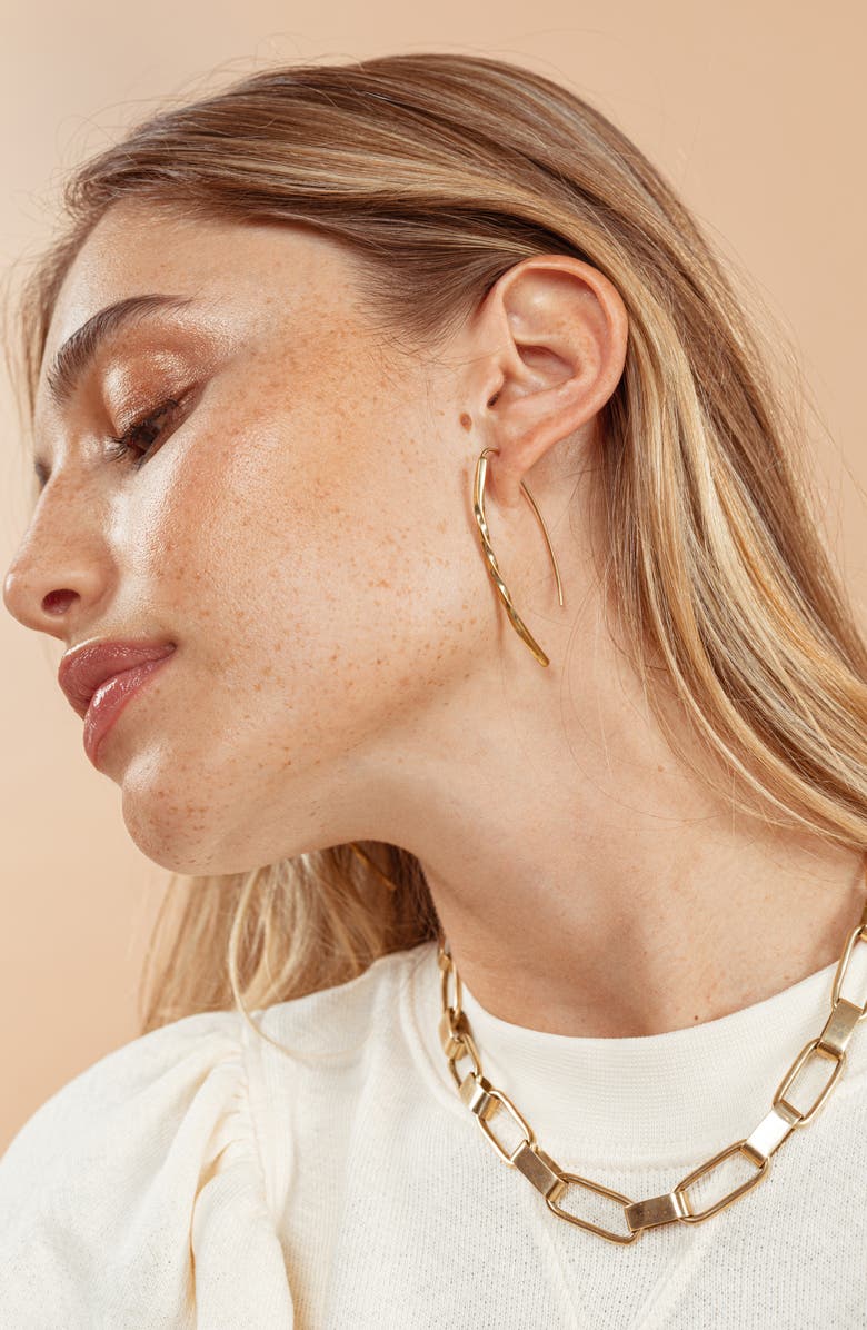 SOKO Twist Bow Threader Earrings, Alternate, color, Gold