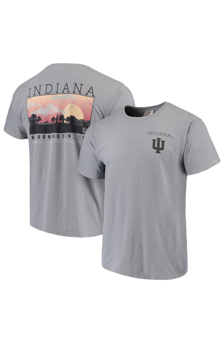 IMAGE ONE Men's Gray Indiana Hoosiers Comfort Colors Campus Scenery T-Shirt, Main, color, 