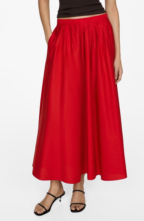 Pleated Cotton Skirt