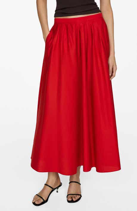 Pleated Cotton Skirt
